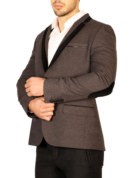 Notch Lapel Fitted Cotton Blazer