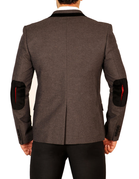 Notch Lapel Fitted Cotton Blazer