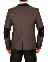 Notch Lapel Fitted Cotton Blazer