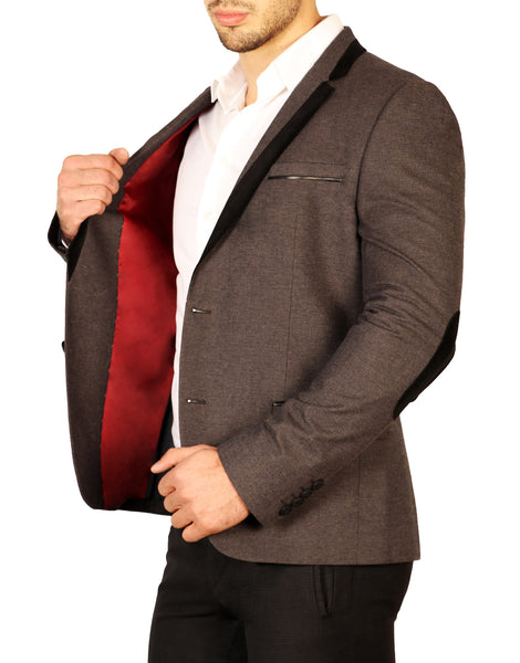 Notch Lapel Fitted Cotton Blazer