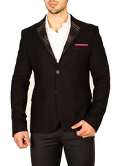 Contrast Lapel Fitted Blazer