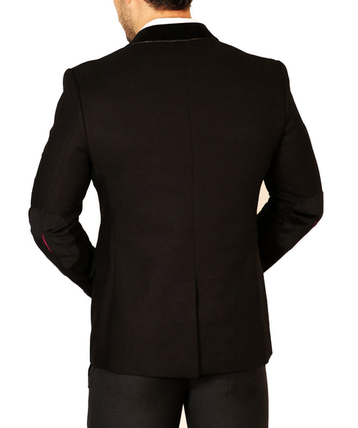 Contrast Lapel Fitted Blazer