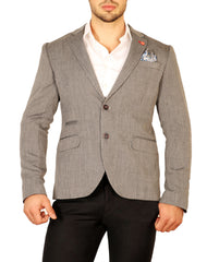 Lightweight Contrast Lapel Pin Fitted Blazer