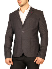 Notch Lapel Fitted Cotton Jacket