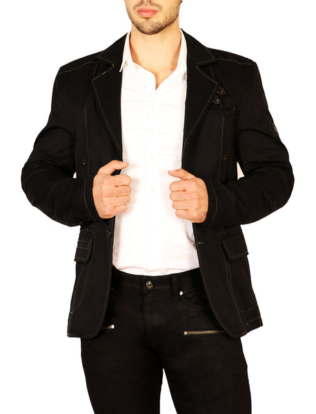 Fitted Notch Lapel Casual Jacket