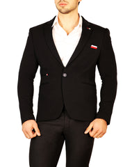 Notch Lapel Contrast Chest Pocket Fitted Blazer