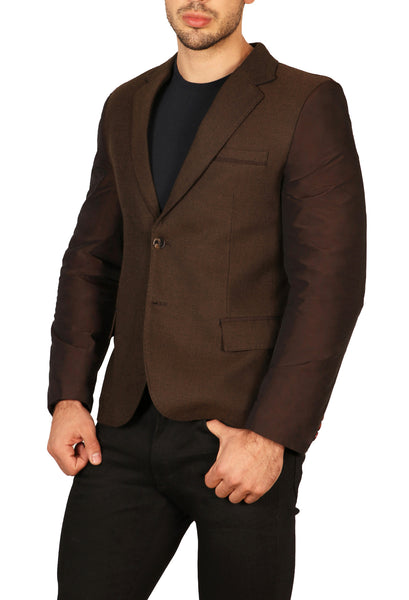 Notch Lapel Mixed Media Jacket