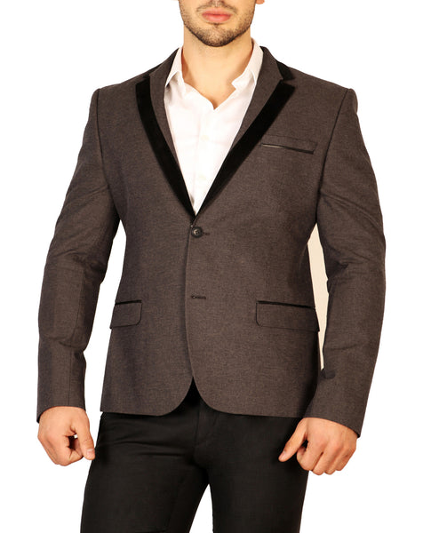 Notch Lapel Fitted Cotton Blazer