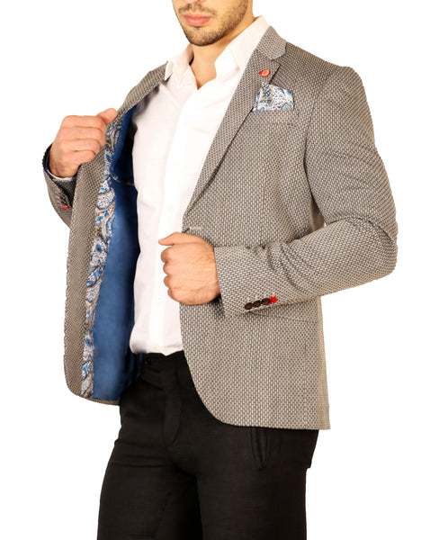 Lightweight Contrast Lapel Pin Fitted Blazer