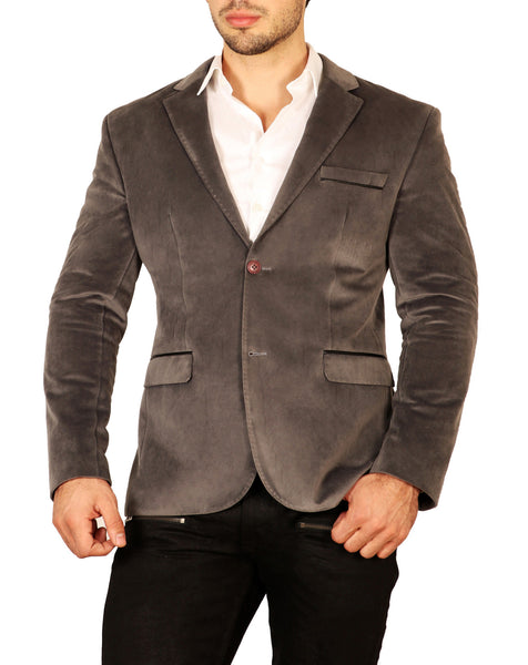 Notch Lapel Fitted Velvet Blazer