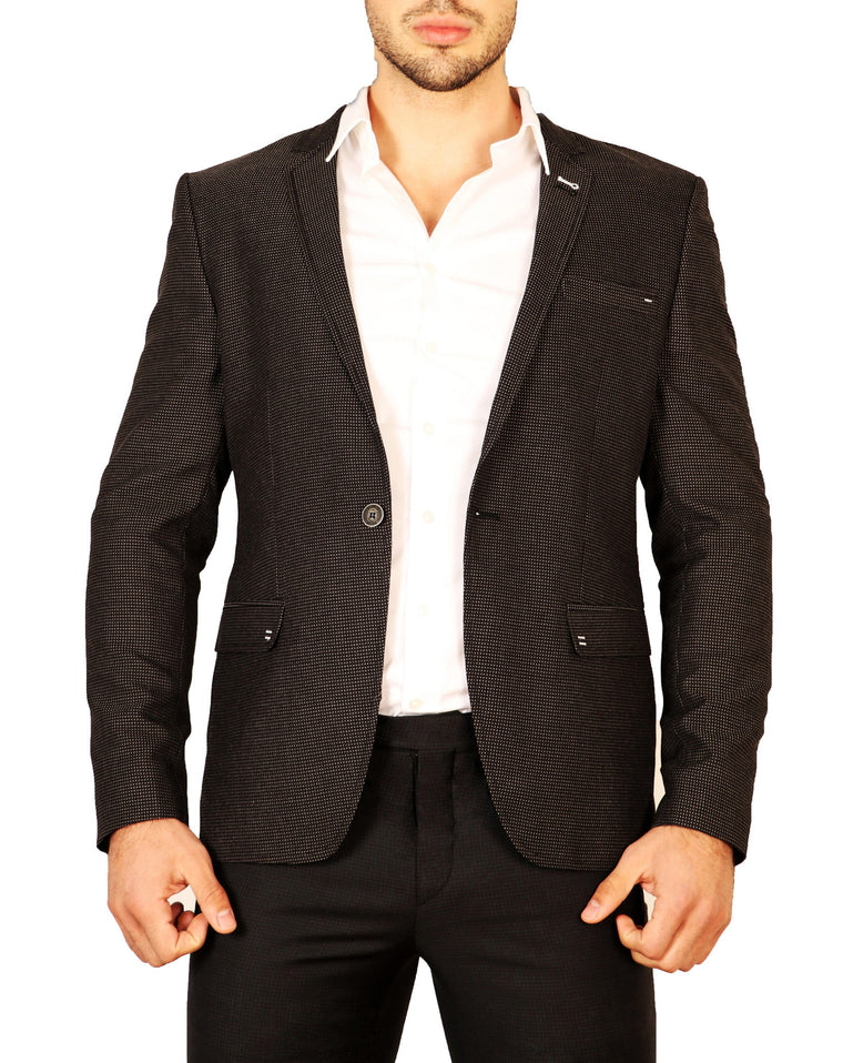 Notch Lapel Massimo Rossi Cotton  Fitted Jacket
