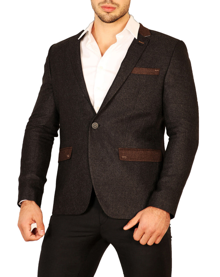 Contrast Lapel Massimo Rossi  Fitted Jacket